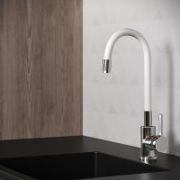 Смеситель для кухни Aringa Твид AR02021WH Хром Белый — фото 3, Смесители для кухни