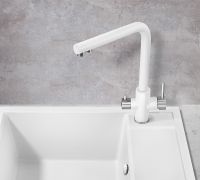 Смеситель для кухни Milacio Ultra MCU.553.WH Белый Нержавеющая сталь — фото 6, Смесители для кухни