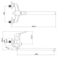 Смеситель для ванны Lemark Luna LM4157C универсальный Хром — фото 2, Для душа и ванны