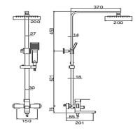 Душевая система Accoona A83201 Нержавеющая сталь — фото 5, Душевые стойки