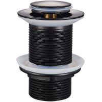 Донный клапан Raglo R600.04.06 click-clack Черный матовый — фото 1, Раковины и столешницы. Выпуски для умывальников