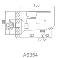 Смеситель для ванны Accoona H54 A6354 Хром — фото 2, Смеситель для ванны