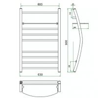 Товар: Водяной полотенцесушитель Grota Vela 630х900 Хром - фото 2 Водяной полотенцесушитель Grota Vela 630х900 Хром — фото 2, Водяные полотенцесушители