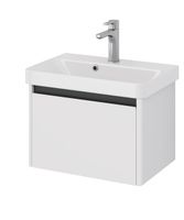 Тумба Luxury, 55 см, подвесная, 1 ящик, белый матовый — фото 1, Тумбы под раковину