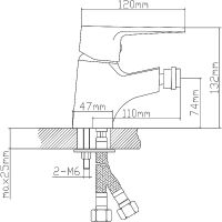 Смеситель для биде Ростовская Мануфактура Сантехники Boou B8282-6 Хром — фото 2, Смесители для биде