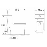 Товар: Унитаз моноблок Azario Gressa AZ-1111MB Черный матовый с бачком и сиденьем Микролифт - фото 3 Унитаз моноблок Azario Gressa AZ-1111MB Черный матовый с бачком и сиденьем Микролифт — фото 3, Напольные унитазы