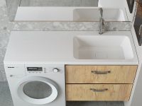 Раковина Madera Kamilla 130 R 4627173210584 с местом под стиральную машину Белая — фото 4, Раковины встраиваемые сверху