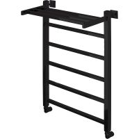 Водяной полотенцесушитель Comfysan Marte-K W-6 80x50 012663 с полкой Черный матовый — фото 1, Водяные полотенцесушители