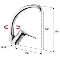 Смеситель для кухни Remer Giga Four Хром арт-G424 — фото 2, Смесители для кухни