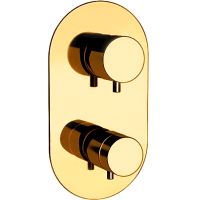 Смеситель для душа Remer Minimal Thermo NT92KBDO с термостатом Золото — фото 1, Смеситель для душа