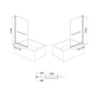 Товар: Шторка на ванну Iddis Slide 75х145 SLI5BS7i90 профиль Черный матовый стекло прозрачное - фото 8 Шторка на ванну Iddis Slide 75х145 SLI5BS7i90 профиль Черный матовый стекло прозрачное — фото 8, Шторки для ванной распашные