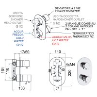 Смеситель для душа Remer Minimal Thermo с термостатом Хром арт-NT92 — фото 2, Встраиваемые смесители для душа