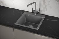 Granula-ES-4701, ГРАФИТ (ЧЁРНО-СЕРЫЙ), кухонная мойка, кварц, ESTETICA — фото 1, Кухонные мойки