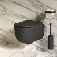 Унитаз Ambassador Abner 103T20201R-102T20201S подвесной Черный матовый с сиденьем Микролифт — фото 2, Подвесные унитазы