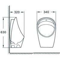 Товар: Писсуар CeramaLux X560S Белый с сенсорным механизмом смыва - фото 4 Писсуар CeramaLux X560S Белый с сенсорным механизмом смыва — фото 4, Писсуары