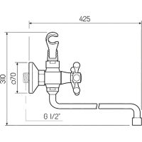 Смеситель для ванны Ростовская Мануфактура Сантехники SL71-143 универсальный Хром — фото 3, Для душа и ванны