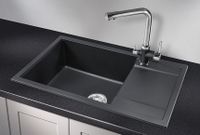 Granula-7805, ШВАРЦ (чёрный металлик), кухонная мойка, кварц — фото 2, Кухонные мойки