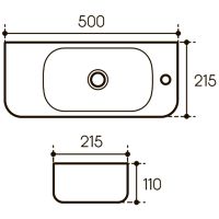 Раковина Aqueduto Pequeno 50 PEQ0110 Белая глянцевая — фото 2, Мини-раковины