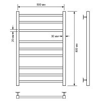 Водяной полотенцесушитель Comfysan Pioli-K W-8 80x50 014339 Белый матовый — фото 2, Водяные полотенцесушители