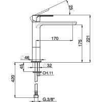 Смеситель для раковины Cisal LineaViva Хром арт-LV00150021 — фото 2, Смесители для раковины