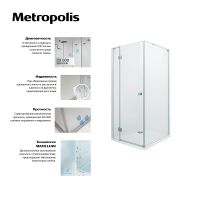 Товар: Душевая дверь Roca Metropolis 160 MP3416012M профиль Хром стекло прозрачное - фото 7 Душевая дверь Roca Metropolis 160 MP3416012M профиль Хром стекло прозрачное — фото 7, Распашные душевые двери