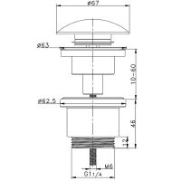 Донный клапан Raglo R600.01.38 click-clack Белый матовый — фото 2, Донные клапаны