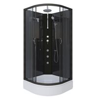 Душевая кабина Niagara Classic NG-6501-14BKTG (90х90х210) средний поддон(26см),черный,стекло тониров — фото 1, Душевые кабины