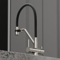 Смеситель для кухни Sancos Dora SC4003BN Никель брашированный Черный — фото 3, Смесители для кухни