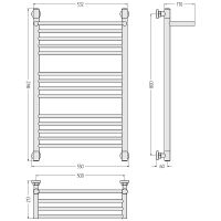 Водяной полотенцесушитель Сунержа Богема+ 800х500 12-0223-8050 с полкой Белый — фото 2, Водяные полотенцесушители
