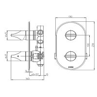 Смеситель для душа Bossini Apice Z00500.073 с термостатом Черный матовый — фото 2, Смеситель для душа