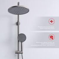 Душевая система Raglo R20.24.09 Графит матовый — фото 2, Душевые стойки