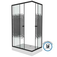 Душевой уголок Niagara Eco NG-012-14Q BLACK(120х80х195) низкий поддон(13см),черный,стекло мозаика,2  — фото 1, Душевые уголки