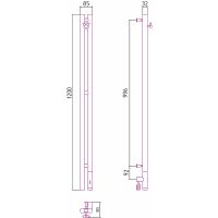 Электрический полотенцесушитель Сунержа Нюанс 3.0 1200x85 R 00-5843-1253 Хром — фото 2, Электрические полотенцесушители