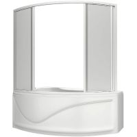 Шторка на ванну Bas Николь 170 ШТ00035 профиль Белый пластик Вотер — фото 3, Шторки для ванной раздвижные