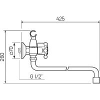 Смеситель для ванны Ростовская Мануфактура Сантехники SL71-140 универсальный Хром — фото 4, Для душа и ванны