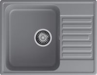 GRANFEST Мойка QUARZ 13 1-чаша+крыло 620*480мм темно-серый арт.GF-Z- — фото 1, Кухонные мойки
