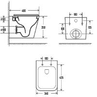Унитаз AQUAme AQM2004 подвесной Белый глянец с сиденьем Микролифт — фото 3, Унитазы