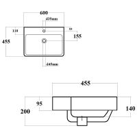 Раковина Bond 60 S10-600 Белая глянцевая — фото 4, Раковины встраиваемые сверху