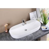 Раковина CeramaLux 82 D1347 Белая — фото 2, Раковины накладные