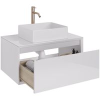 Товар: Тумба INSIGHT, 80 см, подвесная, стеклянная столешница с отверстиями для установки накладного умывал - фото 15 Тумба INSIGHT, 80 см, подвесная, стеклянная столешница с отверстиями для установки накладного умывал — фото 15, Тумбы под раковину