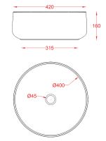 Раковина-чаша Artceram Cognac 42 COL001 05 00 Белая матовая — фото 4, Раковины