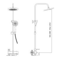 Душевая система Haiba HB24590-7 Черная матовая — фото 2, Душевые системы