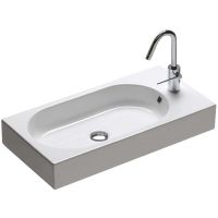 Раковина Hatria Area 70 L Y0W901 Белая — фото 6, Раковины