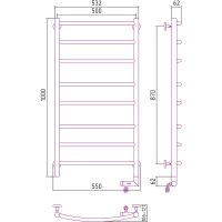 Электрический полотенцесушитель Сунержа Галант 2.0 1000x500 R 31-5201-1050 Черный матовый — фото 2, Электрические полотенцесушители