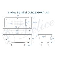Чугунная ванна Delice Parallel 160x70 DLR220504R-AS с ручками с антискользящим покрытием — фото 5, Чугунные ванны