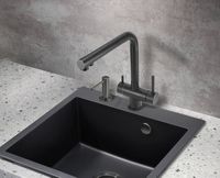 Смеситель для кухни Milacio Ultra MCU.558.TB / черный матовый / поворотный излив / нержавеющая сталь — фото 5, Смесители для кухни