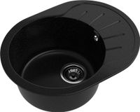 GRANFEST Мойка RONDO 580L 1-чаша+крыло 579*445мм черный арт.GF- — фото 1, Кухонные мойки