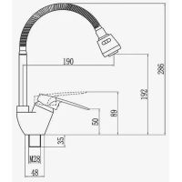Товар: Смеситель для кухни D-Lin D150628-1T Хром Черный - фото 2 Смеситель для кухни D-Lin D150628-1T Хром Черный — фото 2, Смесители для кухни