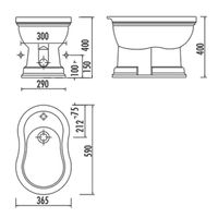 Товар: Биде Creavit Klasik KL500.000I0 Белое с декором - фото 2 Биде Creavit Klasik KL500.000I0 Белое с декором — фото 2, Биде напольные