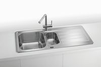 Мойка для кухни LINE MAXIM 10-SAT 980X500 1+1/2 с сифоном 1130555 , — фото 5, Кухонные мойки